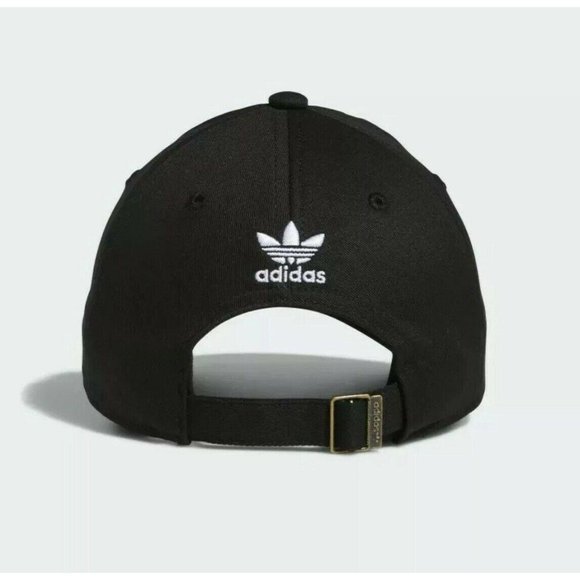 New ADIDAS Dad Hat Black White TREFOIL Logo Cap - Picture 3 of 7
